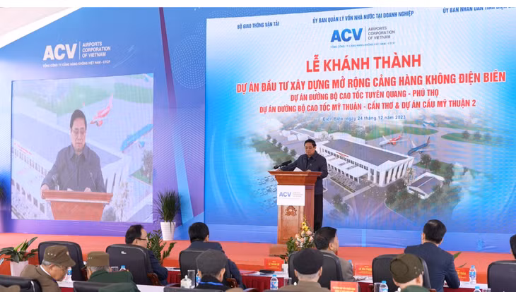 Thủ tướng Chính phủ Phạm Minh Chính cắt băng khánh thành sân bay Điện Biên ảnh 1