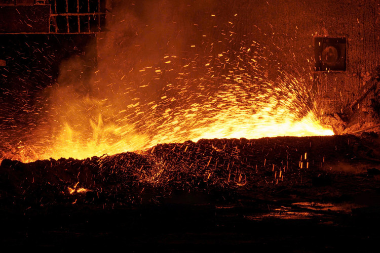 Gang lỏng của lò cao số 2 Dung Quất 2 ra lò (ảnh: HP)