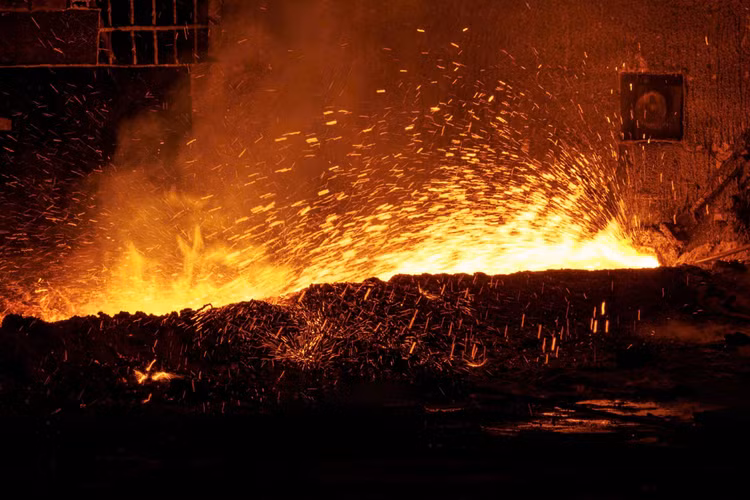 Gang lỏng của lò cao số 2 Dung Quất 2 ra lò (ảnh: HP)