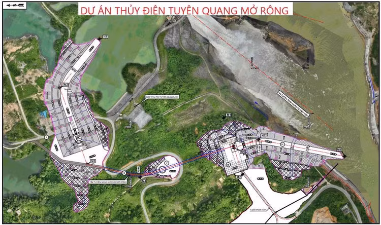 Phối cảnh Dự án Thủy điện Tuyên Quang mở rộng (ảnh: EVN)