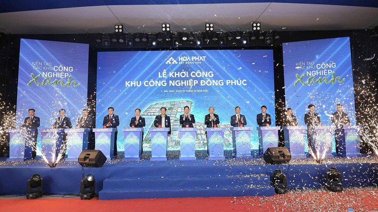 Tập đoàn Hòa Phát phối hợp với các bên liên quan khởi công Khu công nghiệp Đồng Phúc quy mô gần 355 ha tại Bắc Ninh ngày 5/2/2026