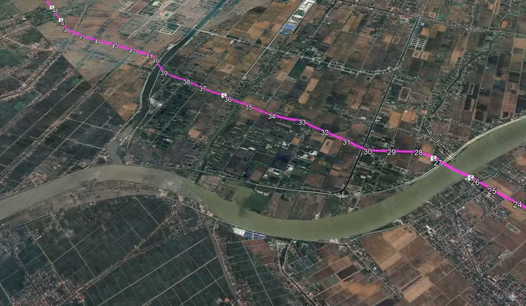 Phối cảnh mặt bằng tuyến Dự án đường dây 220kV Nam Định - Hậu Lộc. Nguồn ảnh: PECC1