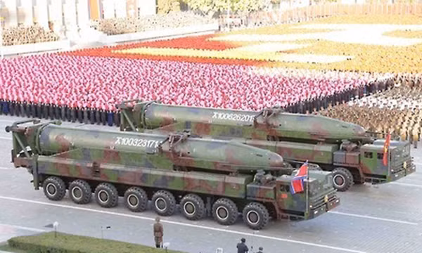 Tên lửa KN-08 của Triều Tiên. Ảnh: Yonhap