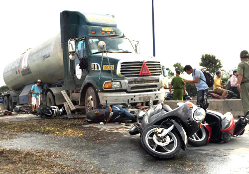 Hiện trường tai nạn. Ảnh: Hải Hiếu 