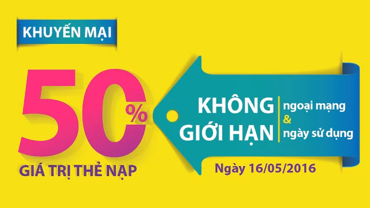Viettel dồn dập khuyến mại 50% thẻ nạp