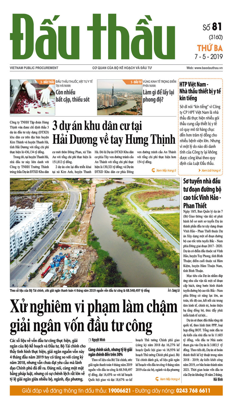 Báo Đấu thầu số 81 ra ngày 7/5/2019