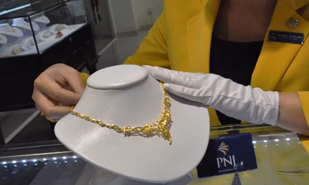 Giá vàng trong nước sáng nay tăng mạnh. Ảnh:Lệ Chi.