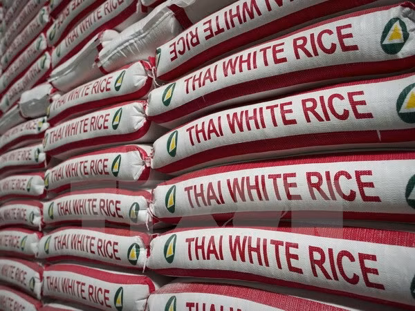 Gạo Thái Lan tại nhà máy ở Bangkok. (Ảnh: AFP/TTXVN)