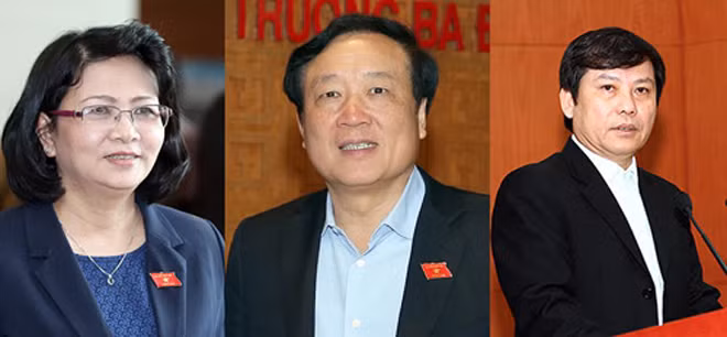 Lần lượt là bà Đặng Thị Ngọc Thịnh, ông Nguyễn Hòa Bình và ông Lê Minh Trí. Ảnh: Giang Huy.