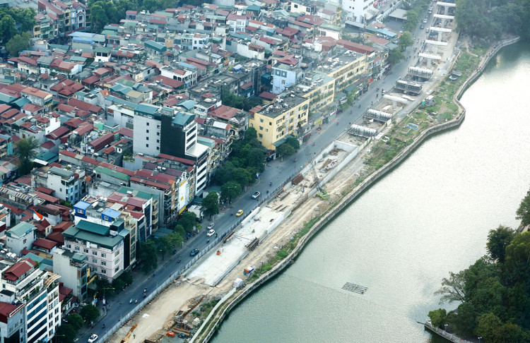 Dự án Xây dựng đường Vành đai 1, đoạn Hoàng Cầu - Voi Phục (giai đoạn 1) có tổng mức đầu tư dự kiến là 7.210,9 tỷ đồng. Ảnh: Lê Tiên