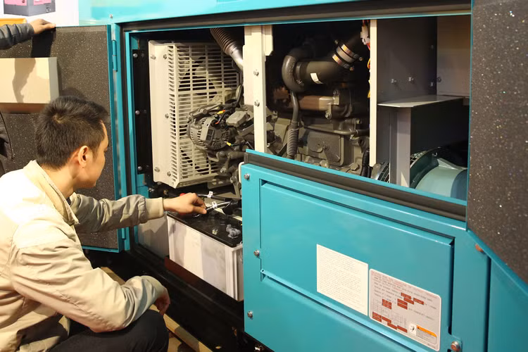 Gói thầu số 28: “Cung cấp lắp đặt máy phát điện” thuộc Dự án Trung tâm vì sự phát triển phụ nữ Đồng bằng sông Cửu Long. Ảnh: Nhã Chi