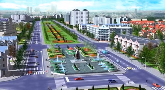 Phối cảnh Dự án đường trục Nam Hà Tây trong khu đô thị Thanh Hà Cienco 5