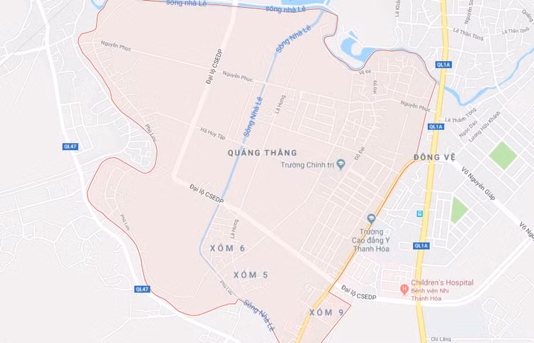 Dự án Khu dân cư phía Tây đường Hải Thượng Lãn Ông, phường Quảng Thắng, TP. Thanh Hóa có tổng diện tích 199.025,3 m2 