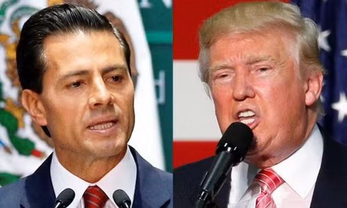 Tổng thống Mỹ Donald Trump (phải) và người đồng cấp Mexico Enrique Pena Nieto. Ảnh:Reuters.