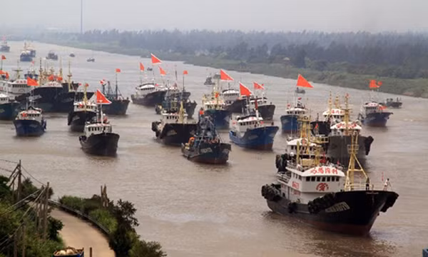 Các tàu cá của Trung Quốc. Ảnh: Xinhua.