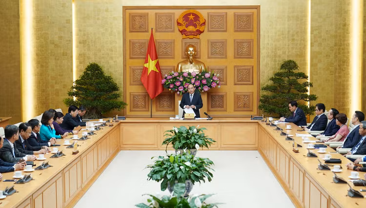 Thủ tướng Nguyễn Xuân Phúc mong muốn cộng đồng doanh nghiệp tư nhân đóng góp nhiều hơn cho chất lượng, hiệu quả tăng trưởng, giải quyết việc làm… Ảnh: Hiếu Nguyễn