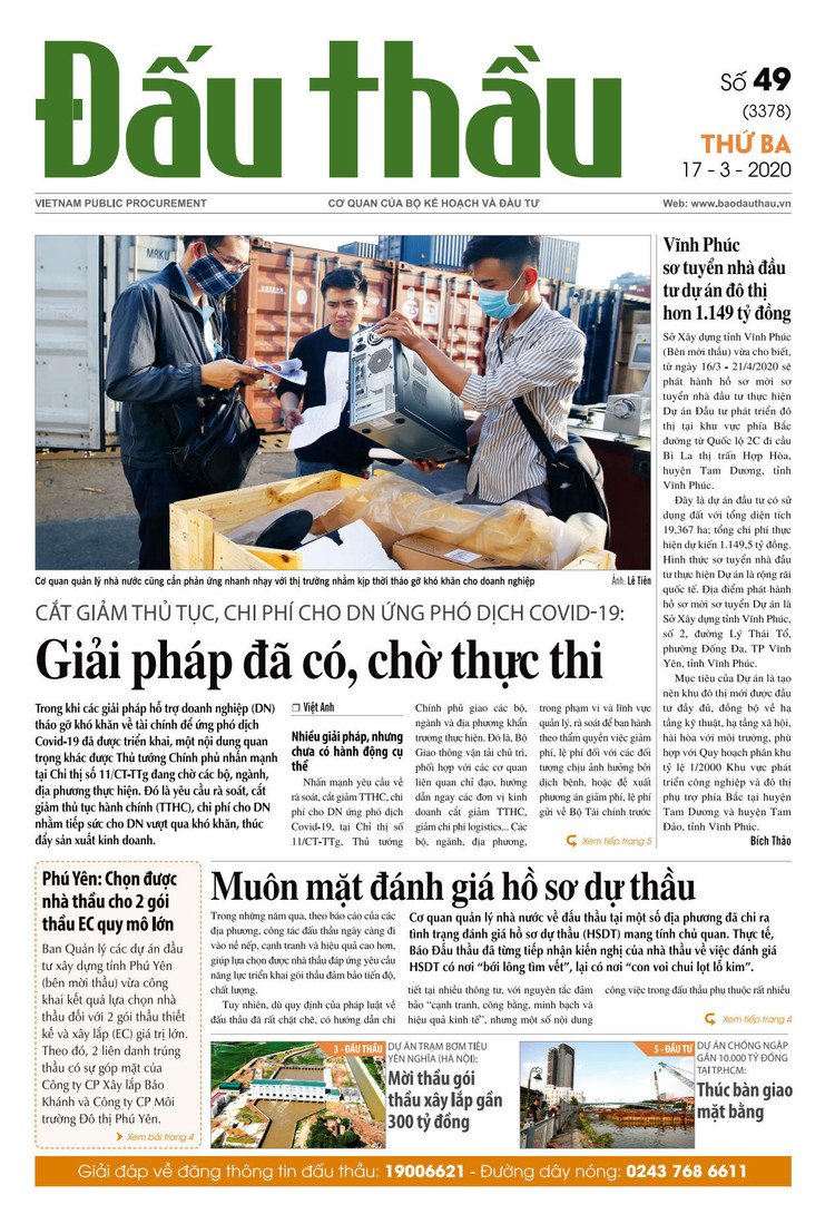 Báo Đấu thầu số 49 ra ngày 17/3/2020
