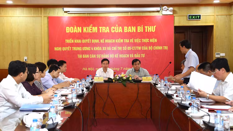 Đoàn kiểm tra của Ban Bí thư Trung ương Đảng làm việc tại Bộ Kế hoạch và Đầu tư
