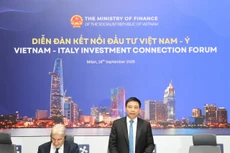Bộ trưởng Bộ Tài chính Nguyễn Văn Thắng phát biểu tại Diễn đàn Kết nối đầu tư Việt Nam - Italia 2025