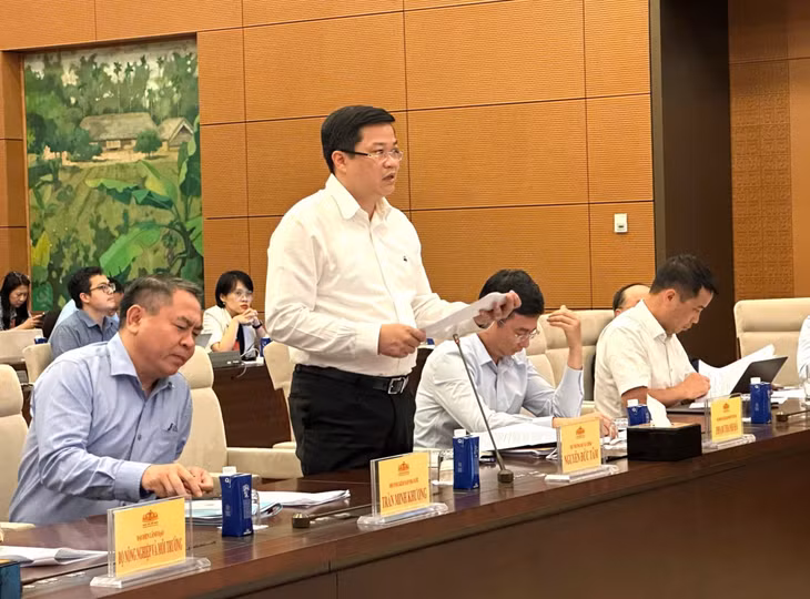 Thứ trưởng Bộ Tài chính Nguyễn Đức Tâm phát biểu tại phiên họp