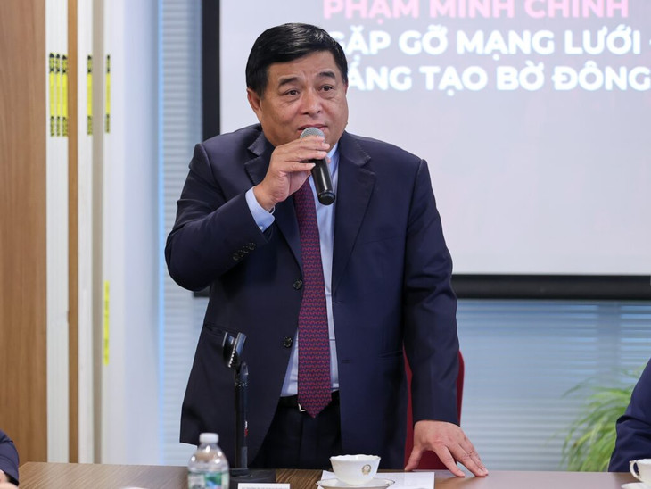 Bộ trưởng Nguyễn Chí Dũng phát biểu tại buổi gặp gỡ. Ảnh: NIC