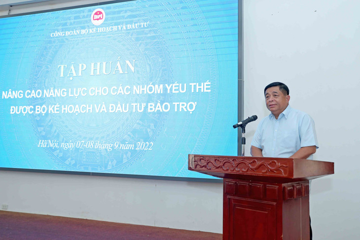 Bộ trưởng Nguyễn Chí Dũng phát biểu khai mạc Khóa tập huấn. Ảnh: Mpi Bộ trưởng Nguyễn Chí Dũng phát biểu khai mạc Khóa tập huấn. Ảnh: Mpi