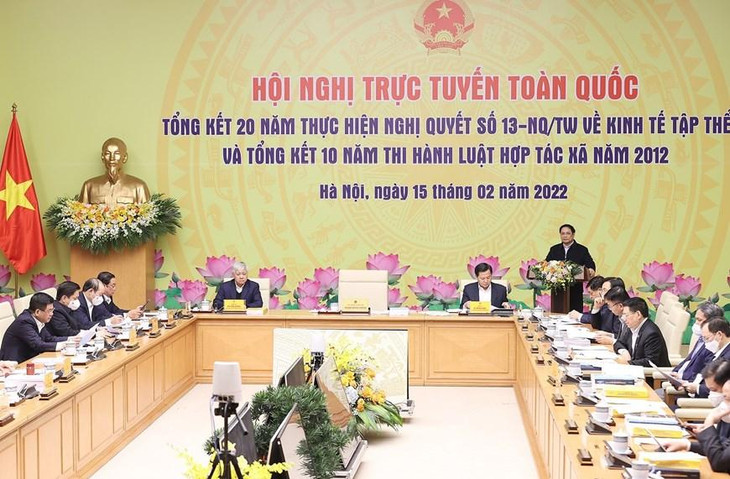 Thủ tướng Phạm Minh Chính chỉ ra 5 vấn đề quan trọng của hợp tác xã, phát triển kinh tế tập thể. Ảnh: TTXVN
