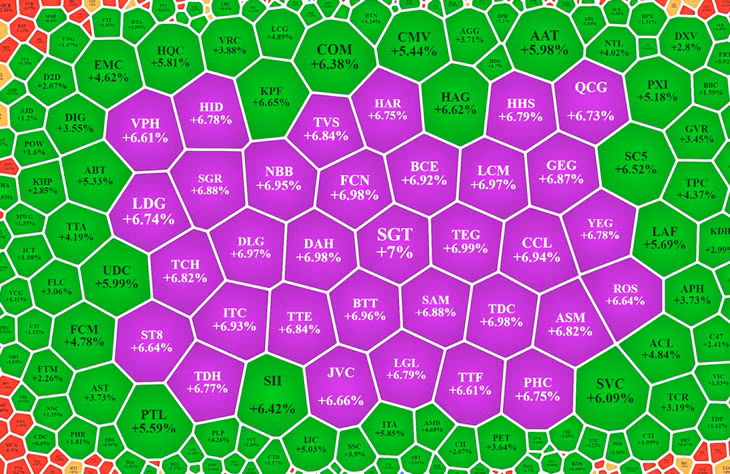 Các mã nhỏ tăng rất tốt hôm nay.