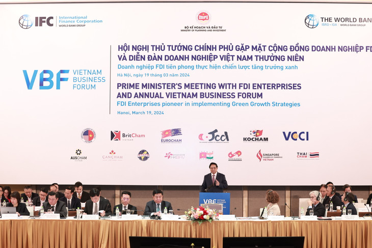 Diễn đàn Doanh nghiệp năm 2024 khai mạc sáng 19/3/2024, tại Hà Nội. Ảnh: Lê Tiên