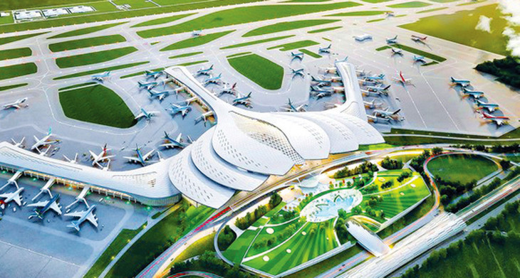 Dự án Cảng hàng không quốc tế Long Thành có thời hạn hoàn thành vào năm 2025, nhưng có 3 trong số 4 dự án thành phần đang chậm tiến độ. Ảnh: LTT