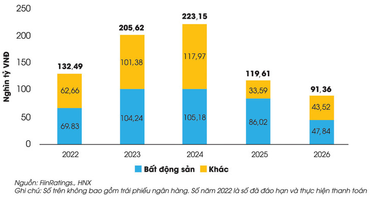 Phân kỳ đáo hạn trái phiếu doanh nghiệp riêng lẻ cho thấy áp lực nợ đáo hạn cao