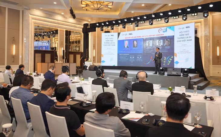 Tại Hội thảo, các chuyên gia đã trao đổi, đề xuất các giải pháp, sáng kiến cụ thể nhằm thúc đẩy sự chủ động đầu tư cho nghiên cứu và phát triển AI... Ảnh: NIC