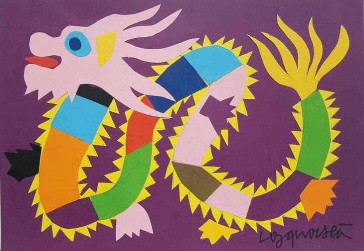 Rồng cắt giấy của họa sĩ Công Quốc Hà