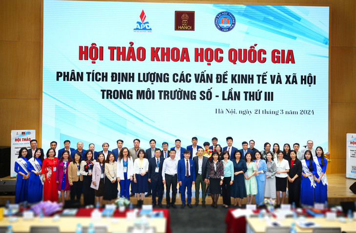 Hội thảo khoa học quốc gia “Phân tích định lượng các vấn đề kinh tế và xã hội trong môi trường số - lần 3” do Học viện Chính sách và Phát triển, Trường Đại học Hà Nội và Trường Đại học Thương mại phối hợp tổ chức ngày 21/3/2024