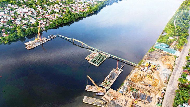 Gói thầu số 09 thuộc Dự án Đường Nguyễn Hoàng và cầu vượt sông Hương, tỉnh Thừa Thiên Huế được đấu thầu qua mạng, đến nay đã hoàn thành nhiều hạng mục. Ảnh: CTV