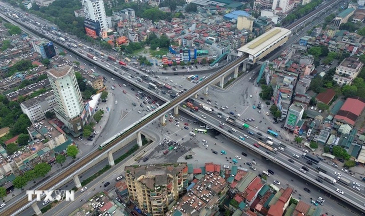 Đường sắt đô thị. (Ảnh: Quốc Khánh/TTXVN)