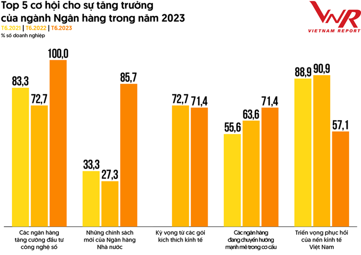 Nguồn: Vietnam Report, Khảo sát ngân hàng tháng 6/2023