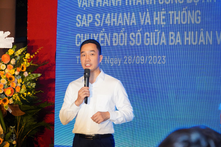 Ông Nguyễn Hồng Việt - Tổng Giám đốc SAP Việt Nam nhấn mạnh việc vận hành Hệ thống SAP S/4HANA là chất xúc tác quan trọng cho chiến lược kinh doanh của Ba Huân