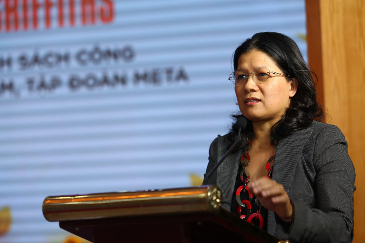 Bà Thảo Griffiths, Giám đốc Chính sách Công thị trường Việt Nam, Tập đoàn Meta. Ảnh: Lê Tiên Bà Thảo Griffiths, Giám đốc Chính sách Công thị trường Việt Nam, Tập đoàn Meta. Ảnh: Lê Tiên