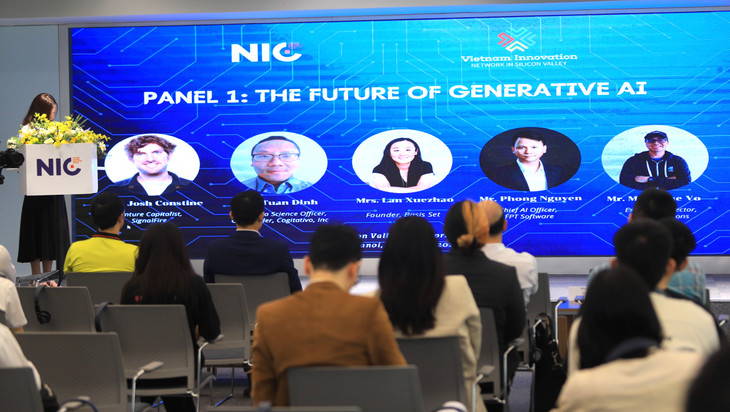 Sự kiện có sự góp mặt của các chuyên gia về AI hàng đầu từ Thung lũng Silicon (California, Mỹ) và Việt Nam. Ảnh: NIC Sự kiện có sự góp mặt của các chuyên gia về AI hàng đầu từ Thung lũng Silicon (California, Mỹ) và Việt Nam. Ảnh: NIC