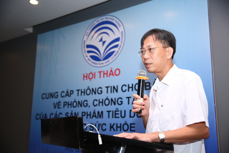 Ông Hồ Hồng Hải, Phó Vụ Trưởng Vụ Pháp chế, Bộ Thông tin và Truyền thông phát biểu khai mạc Hội thảo. Ảnh: Lê Tiên Ông Hồ Hồng Hải, Phó Vụ Trưởng Vụ Pháp chế, Bộ Thông tin và Truyền thông phát biểu khai mạc Hội thảo. Ảnh: Lê Tiên