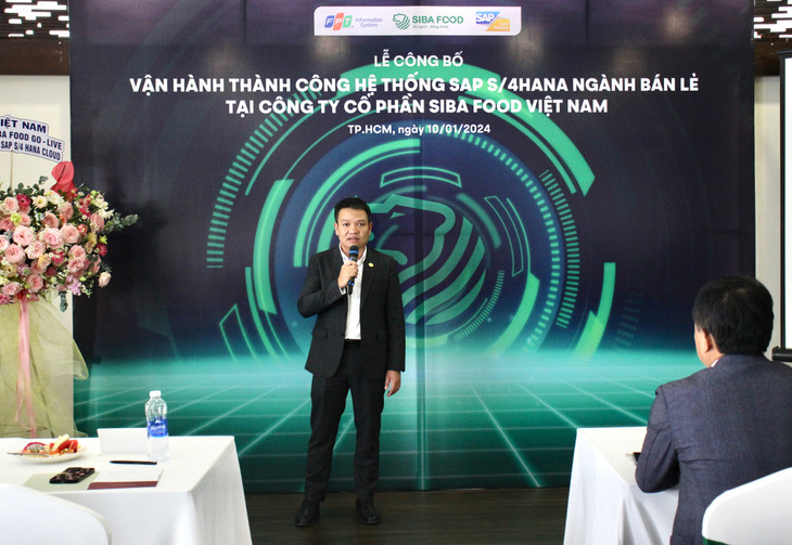 Ông Nguyễn Anh Tuấn - Tổng Giám đốc Siba Food chia sẻ việc triển khai thành công SAP S/4HANA là bước tiến quan trọng của doanh nghiệp trên tiến trình chuyển đổi số.