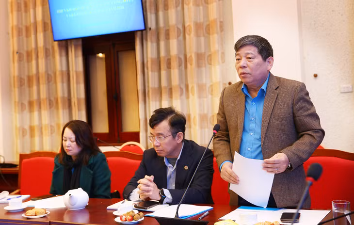 Đại diện Lãnh đạo Công đoàn Viên chức Việt Nam phát biểu tại Hội nghị. Ảnh: Lê Tiên