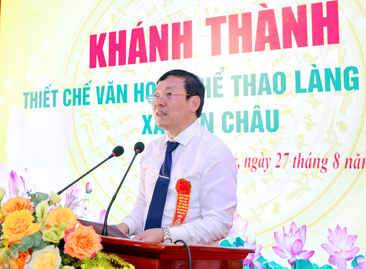 Chủ tịch UBND tỉnh Vĩnh Phúc Lê Duy Thành phát biểu tại buổi lễ