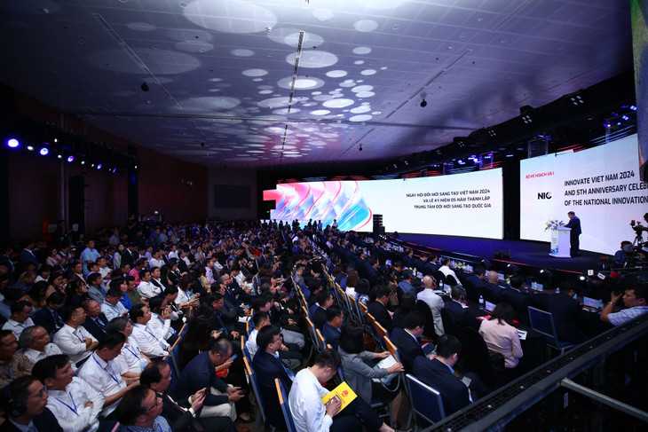 Lễ kỷ niệm 5 năm thành lập Trung tâm Đổi mới sáng tạo Quốc gia và Ngày hội Đổi mới sáng tạo Việt Nam 2024 sáng 1/10/2024. Ảnh: Lê Tiên