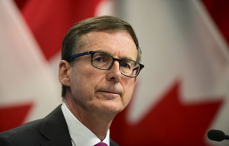 Canada Mức lãi suất hiện tại: 4,5% Dự báo ở thời điểm cuối năm 2023: 4,5% Dự báo ở thời điểm cuối năm 2024: 3% (Thống đốc Ngân hàng Canada Tiff Macklem - Ảnh: Internet)