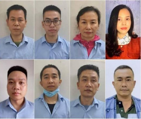 Hình ảnh các bị can trong vụ án