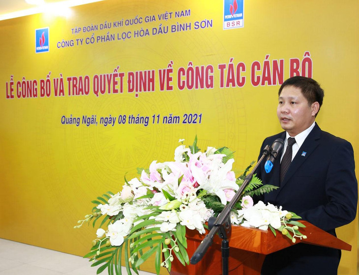 Tân Tổng giám đốc BSR Bùi Ngọc Dương phát biểu nhận nhiệm vụ