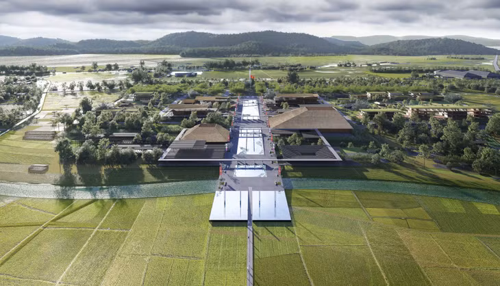 Phối cảnh dự án Khu du lịch văn hoá thuộc Khu di tích quốc gia đặc biệt Khu lưu niệm Chủ tịch Hồ Chí Minh. Ảnh: T&amp;T Group