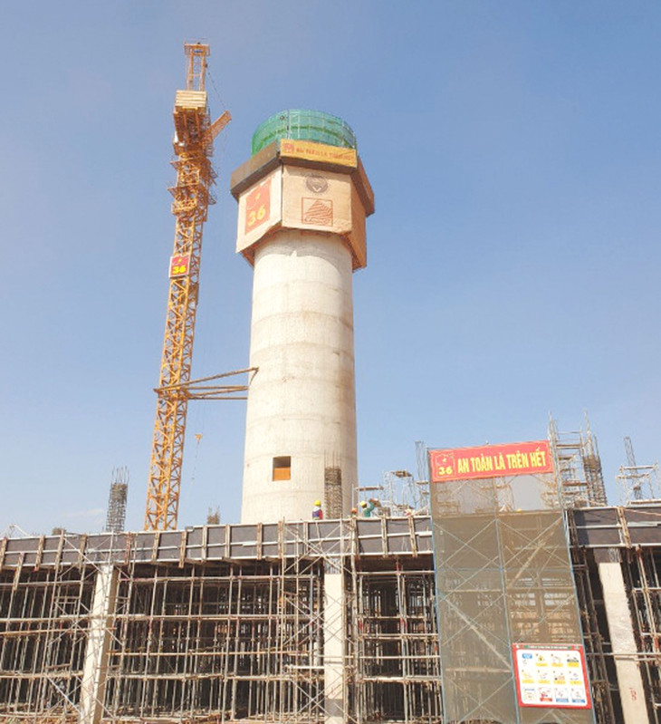 Liên danh Tổng công ty 36 - NEWTATCO - VNCC đang thi công vượt tiến độ công trình Đài Kiểm soát không lưu và các hạng mục phụ trợ tại Cảng hàng không quốc tế Long Thành